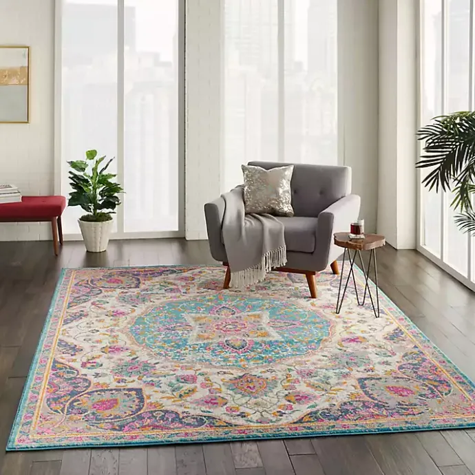 Online Kirklands Home Ivory & Multi Floral Medallion Area Rug, 6x9