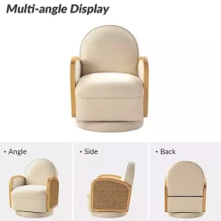 Sale Kirklands Home & Natural Rattan Swivel Accent Chair Ivory