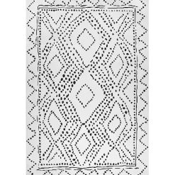 Outlet Kirklands Home Ivory and Black Diamond Washable Area Rug, 4x6