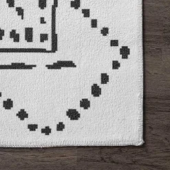 Outlet Kirklands Home Ivory and Black Diamond Washable Area Rug, 4x6