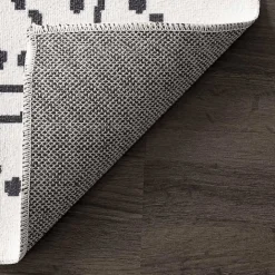 Outlet Kirklands Home Ivory and Black Diamond Washable Area Rug, 4x6