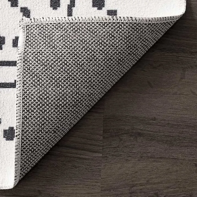Outlet Kirklands Home Ivory and Black Diamond Washable Area Rug, 4x6