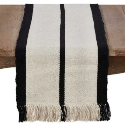 New Kirklands Home Ivory and Black Heavy Rug Table Runner