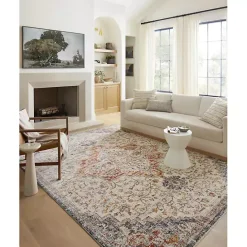 Hot Kirklands Home Ivory and Blue Bergamo Area Rug, 5x7
