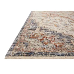 New Kirklands Home Ivory and Blue Bergamo Area Rug, 7x10