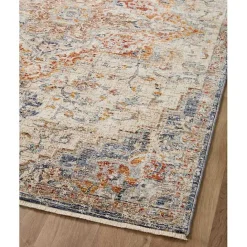 New Kirklands Home Ivory and Blue Bergamo Area Rug, 7x10