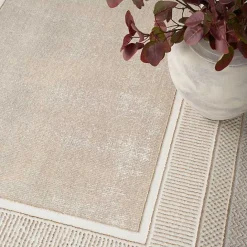 Online Kirklands Home Ivory and Gold Modern Glam Area Rug, 5x7