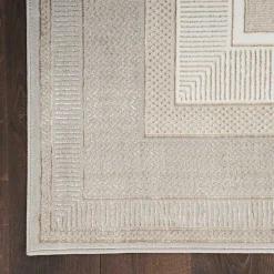 Hot Kirklands Home Ivory and Gold Modern Glam Area Rug, 7x9