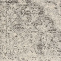 Discount Kirklands Home Ivory and Gray Oushak Medallion Area Rug, 5x7