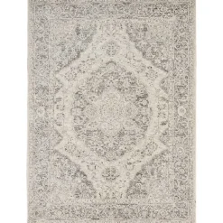 Online Kirklands Home Ivory and Gray Oushak Medallion Area Rug, 6x9