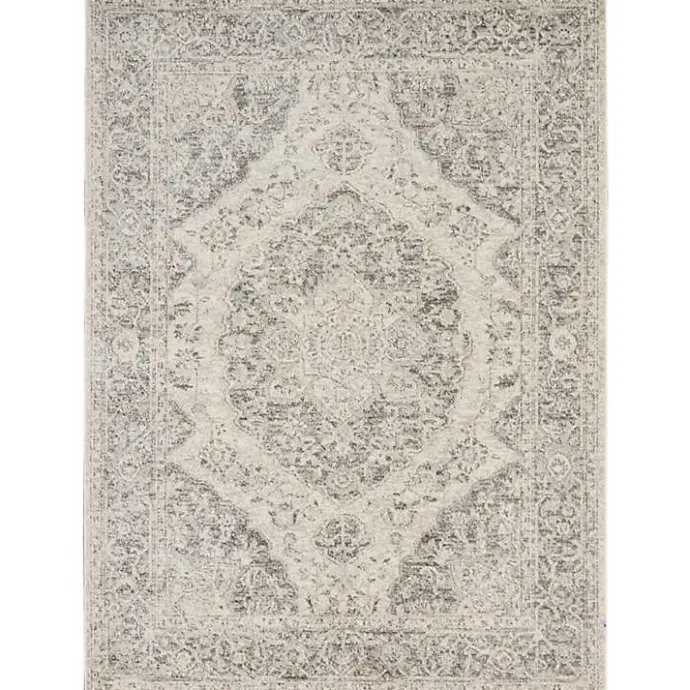 Online Kirklands Home Ivory and Gray Oushak Medallion Area Rug, 6x9