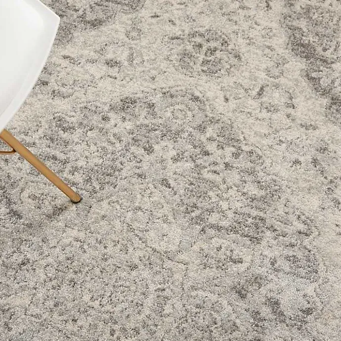 Online Kirklands Home Ivory and Gray Oushak Medallion Area Rug, 6x9
