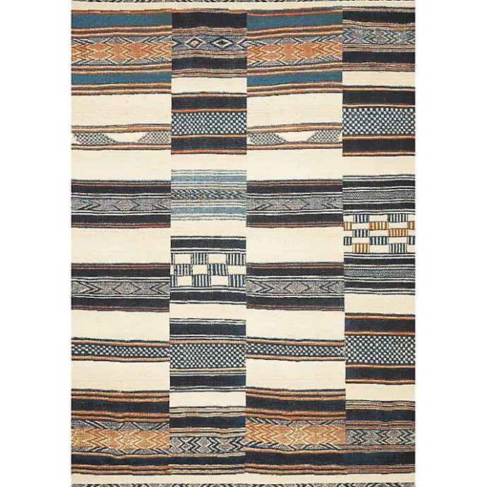 Best Kirklands Home Ivory and colored Tribal Outdoor Rug, 5x7 Multi