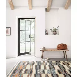 Hot Kirklands Home Ivory and Multicolored Tribal Outdoor Rug, 6x9
