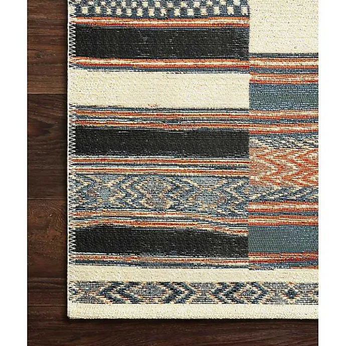 Outlet Kirklands Home Ivory and colored Tribal Outdoor Rug, 7x11 Multi
