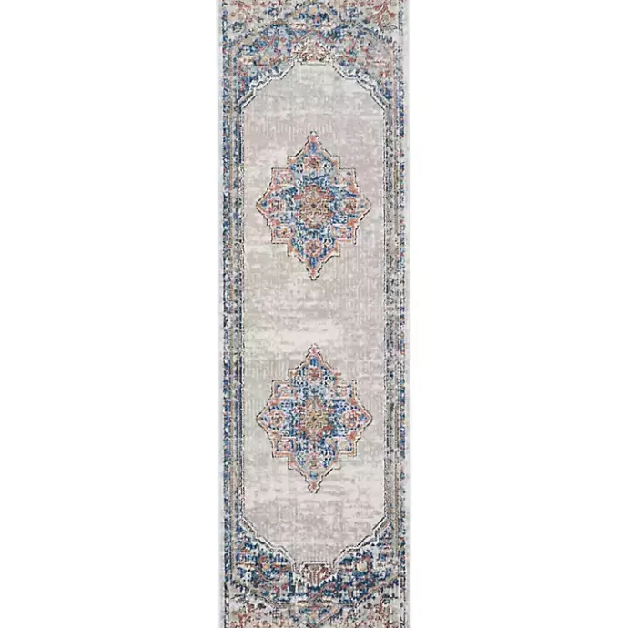 Online Kirklands Home Ivory Antique Diamond Medallion Runner, 2x7