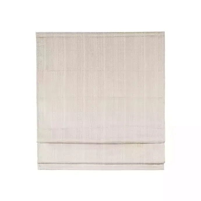 Outlet Kirklands Home Basketweave Cordless Roman Shade, 27 in. Ivory