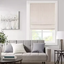 Outlet Kirklands Home Basketweave Cordless Roman Shade, 27 in. Ivory