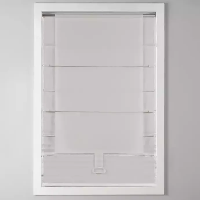 Outlet Kirklands Home Basketweave Cordless Roman Shade, 27 in. Ivory