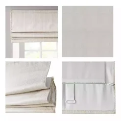 Outlet Kirklands Home Basketweave Cordless Roman Shade, 27 in. Ivory