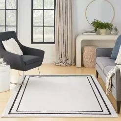 Clearance Kirklands Home Bordered Indoor/Outdoor Area Rug, 5x7 Ivory