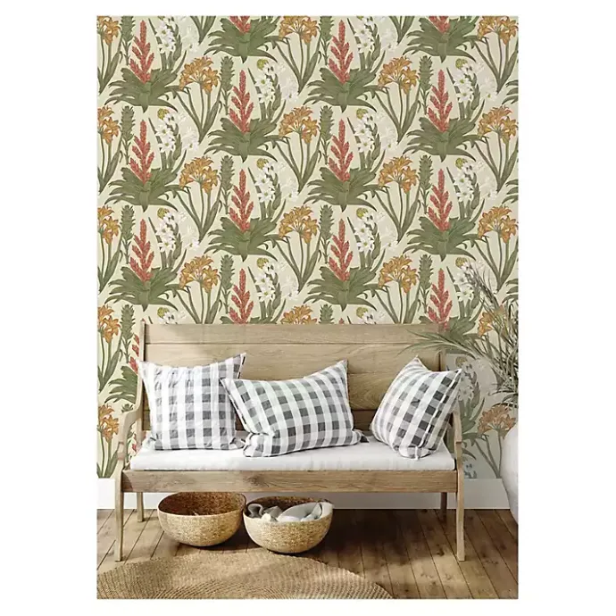 Sale Kirklands Home Botanical Villa Peel & Stick Wallpaper Ivory