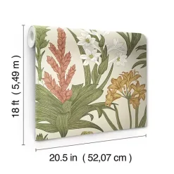 Sale Kirklands Home Botanical Villa Peel & Stick Wallpaper Ivory