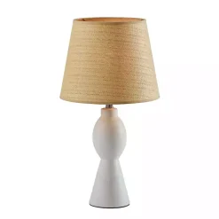 Outlet Kirklands Home Ivory Ceramic Woven Rat Shade Table Lamp Tan