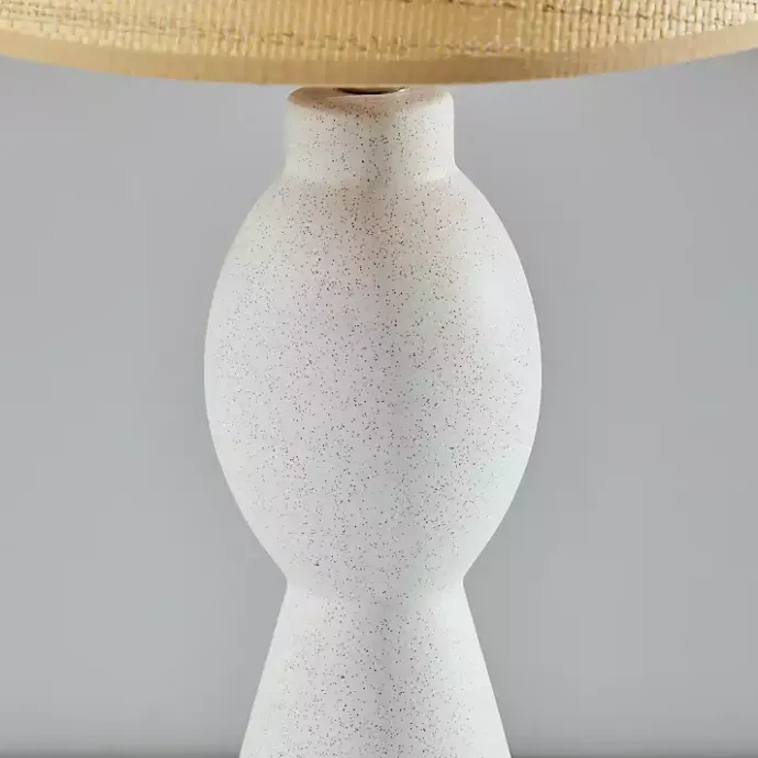 Outlet Kirklands Home Ivory Ceramic Woven Rat Shade Table Lamp Tan