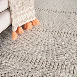 Hot Kirklands Home Chevron Diamond Tasseled Area Rug, 7x10 Ivory
