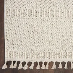 Hot Kirklands Home Chevron Diamond Tasseled Area Rug, 5x7 Ivory
