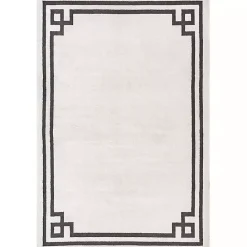 Kirklands Home Ivory Classic Border Area Rug, 5x7
