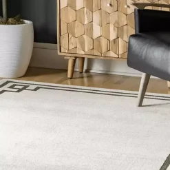 Kirklands Home Ivory Classic Border Area Rug, 5x7