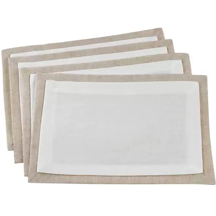 Clearance Kirklands Home Double Layered Placemats, Set of 4 Ivory