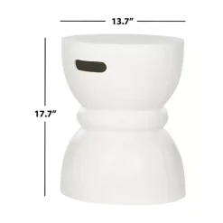 Discount Kirklands Home Drum Accent Table with Handles Ivory
