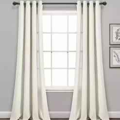Online Kirklands Home Faux Linen Curtain Panel Set, 84 in. Ivory