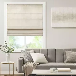 New Kirklands Home Faux Silk Room Darkening Roman Shade, 31 in. Ivory