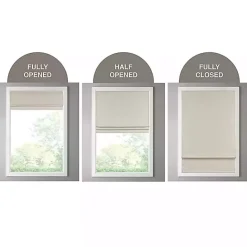 Discount Kirklands Home Faux Silk Room Darkening Roman Shade, 35 in. Ivory