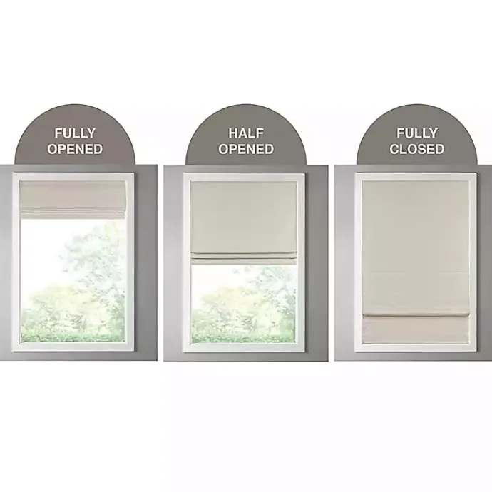 Discount Kirklands Home Faux Silk Room Darkening Roman Shade, 35 in. Ivory