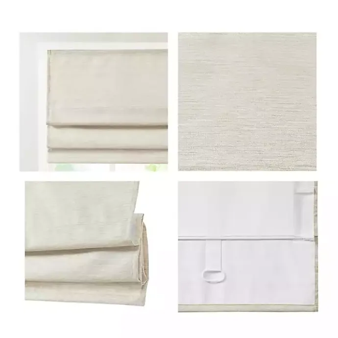 Discount Kirklands Home Faux Silk Room Darkening Roman Shade, 35 in. Ivory