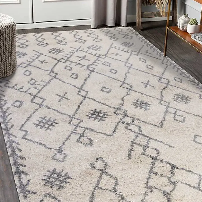 Kirklands Home Geometric Area Rug, 5x8 Ivory