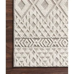 Outlet Kirklands Home Ivory Geometric Stripes Outdoor Area Rug, 5x7