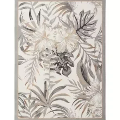 Discount Kirklands Home Ivory Grand Leaf Coastal Area Rug, 5x7
