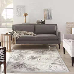 Discount Kirklands Home Ivory Grand Leaf Coastal Area Rug, 5x7