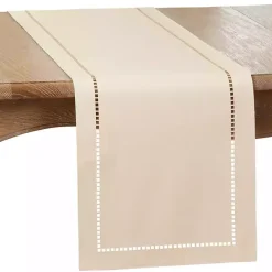 Outlet Kirklands Home Ivory Hemstitch Border Table Runner White