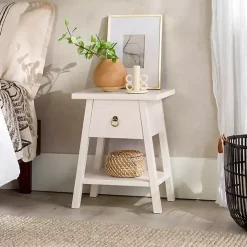 Hot Kirklands Home Japandi Pull-Ring Accent Table Ivory