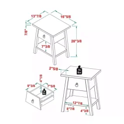 Hot Kirklands Home Japandi Pull-Ring Accent Table Ivory