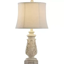 Kirklands Home Ivory Leaf Scroll Table Lamp White