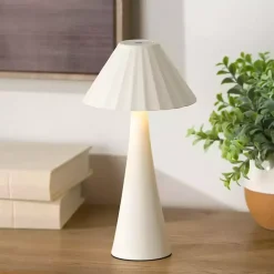 Discount Kirklands Home Metal Ribbed Rechargeable Touch Lamp Ivory