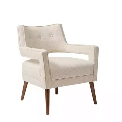 Sale Kirklands Home Open Back Mid-Century Modern Armchair Ivory